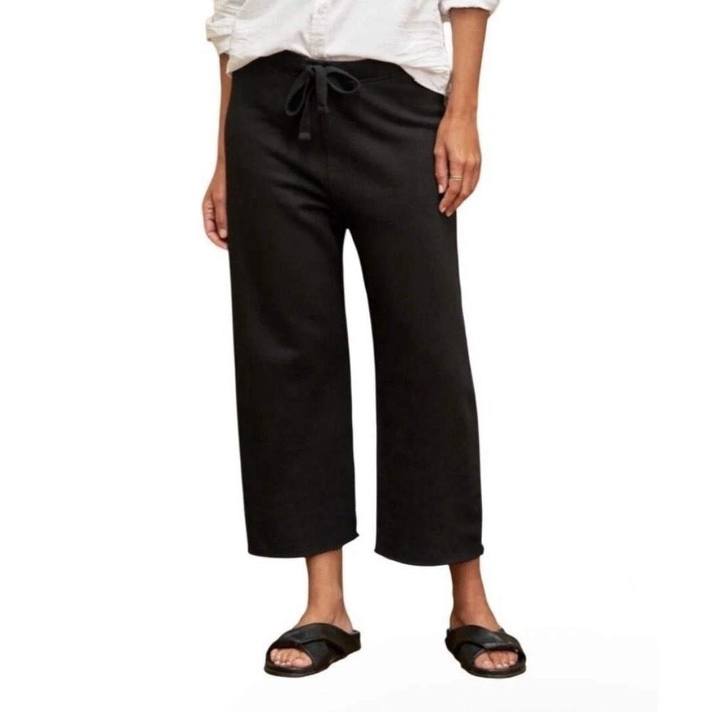 Frank & Eileen TEE LAB Wide Leg Black Crop Sweatpants Catherine Favorite Small